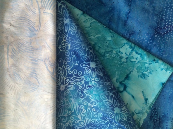 Blue Batik Fabric Bundle Hoffman Timeless By Woodlawndesigns 0429