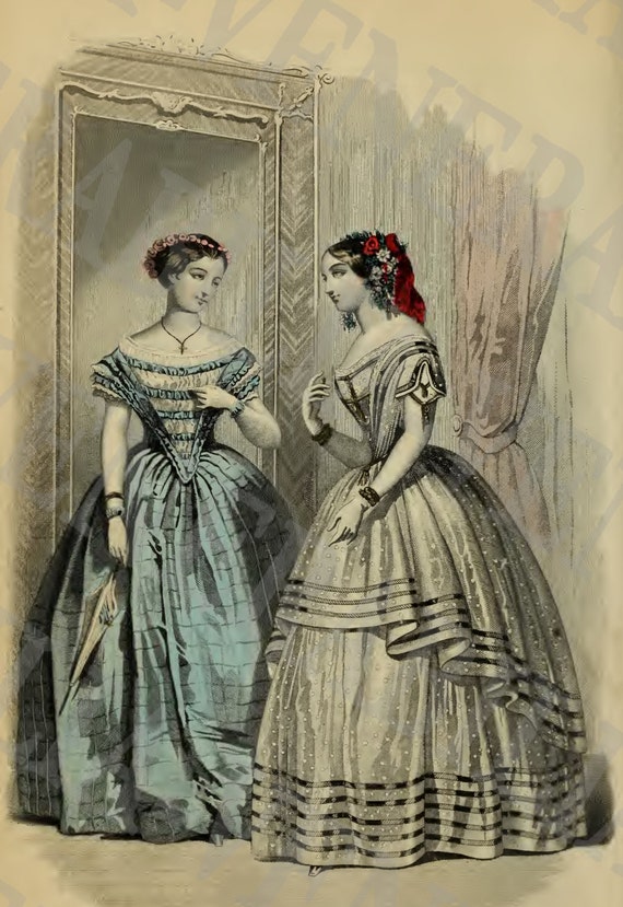 Collection of 12 Vintage Fashion Plates from by LithograghLibrary