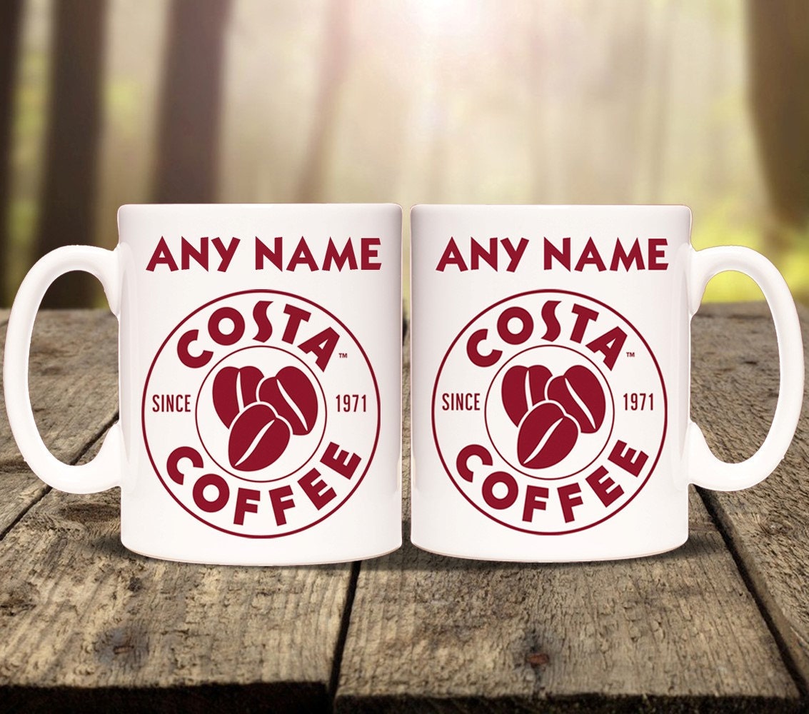 Personalised Costa Coffee mug cup. Print any name message or