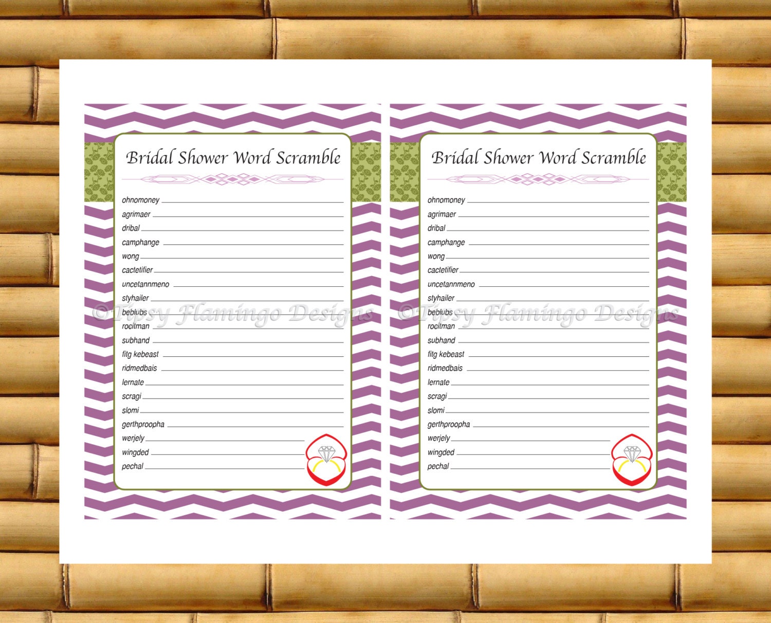 bridal shower game word scramble wedding words wedding