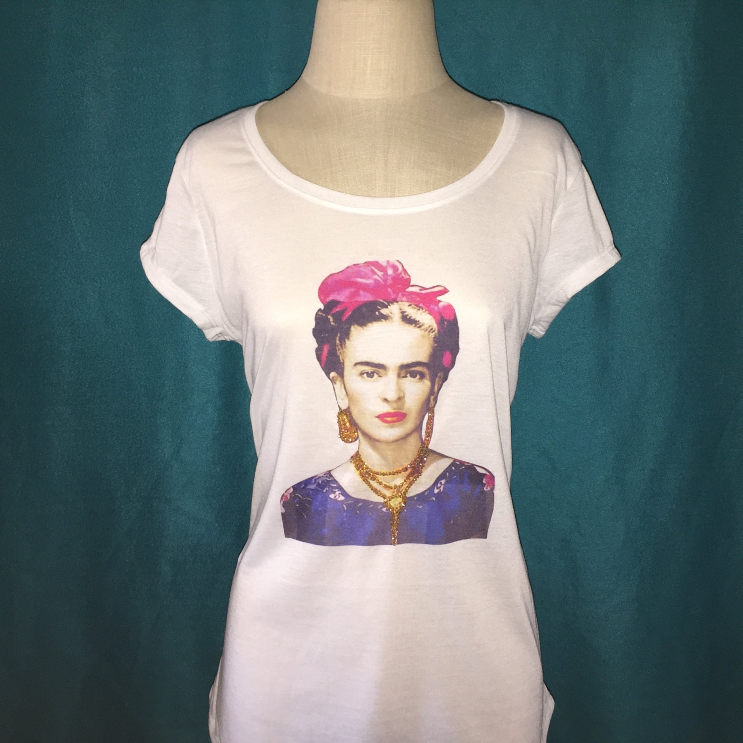 Frida Kahlo White Shirt Mexican Artist by CreativeClothingInc