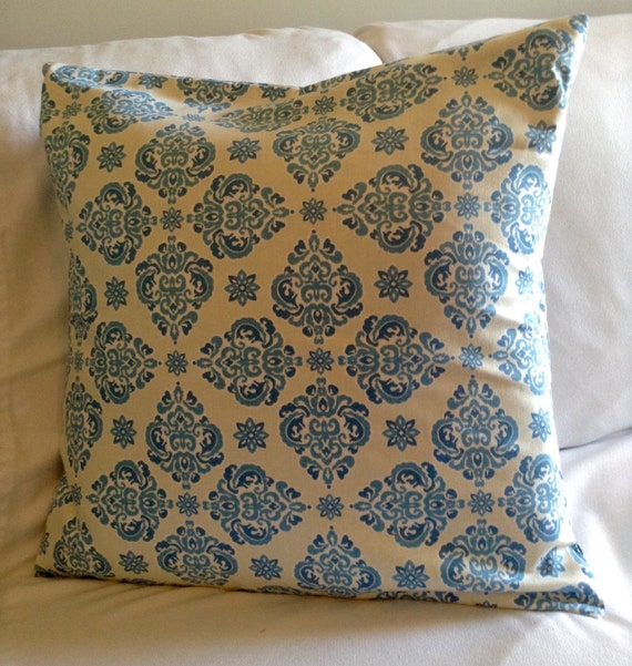18x18 Waverly Lola Damask Envelope Pillow by TurtleAndTreadle