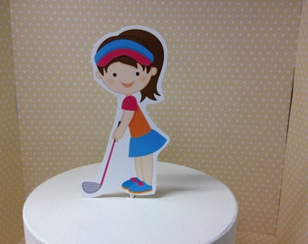 Girls Golf Miniature Golf Cake Topper Decoration