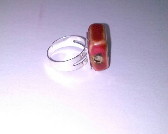 Maroon Marbel Stone Ring