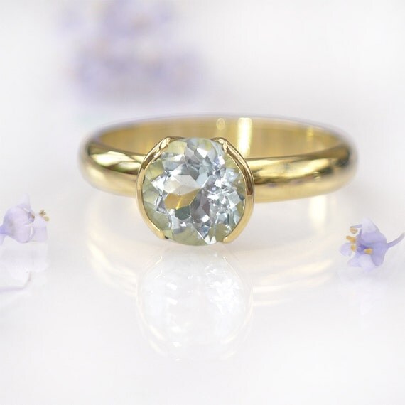 eco rings design in Ring friendly 18k Design Aquamarine  Platinum Gold Tulip or Eco