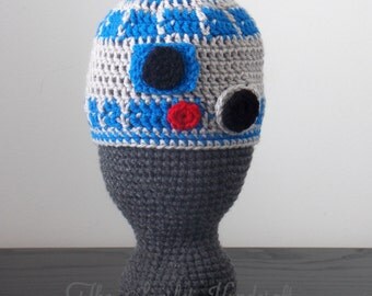 R2D2 Inspired Crochet Beanie Hat. Star Wars Handmade Hat. Made to Order.