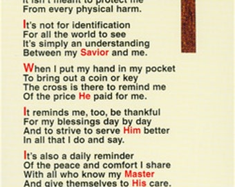 pocket cross card holy