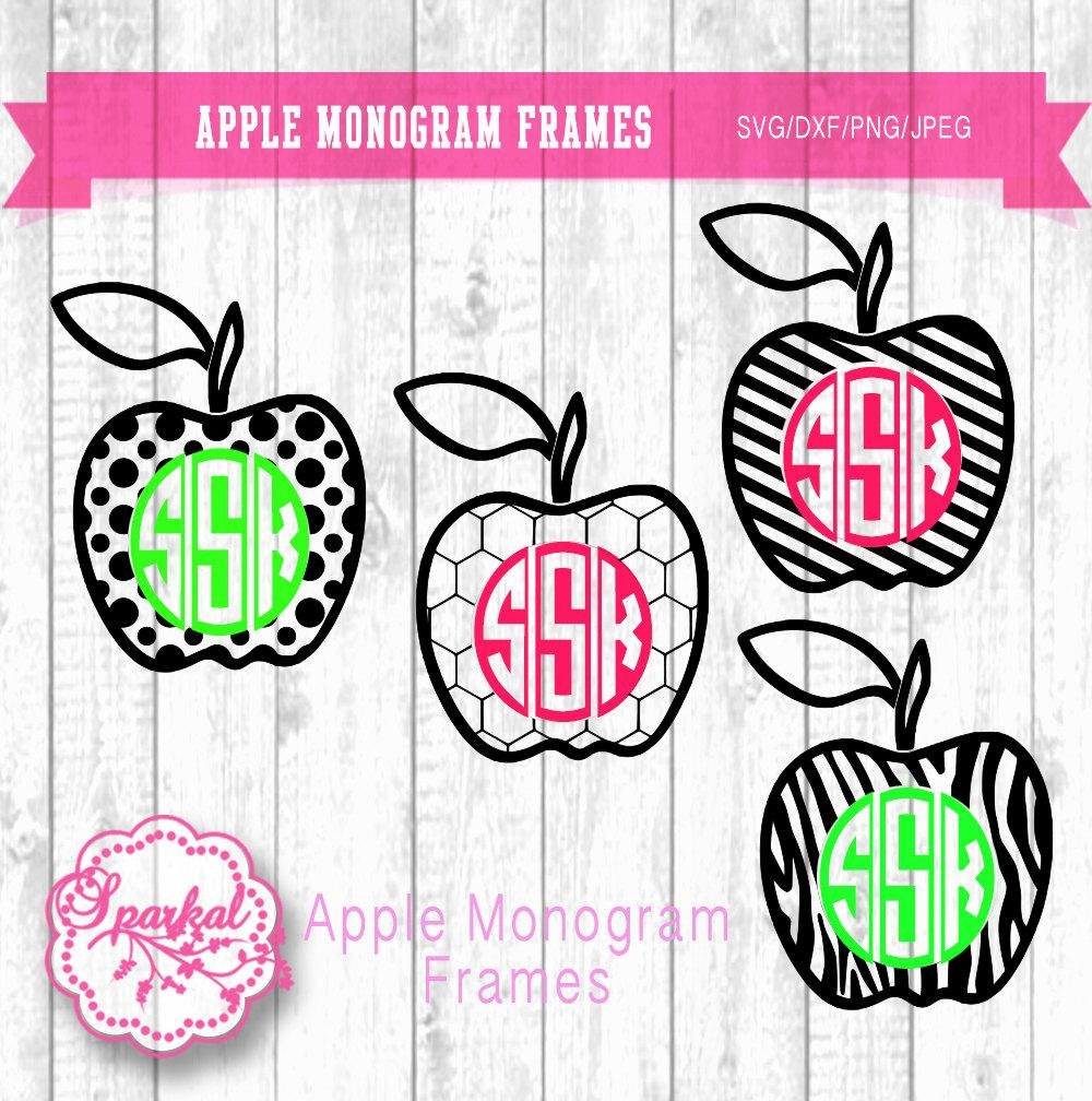 Download Apple Monogram SVG Frames Teacher Monograms by SparkalSVGDesigns