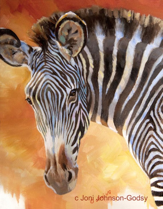 Items similar to Original Oil Painting Zebra on Etsy