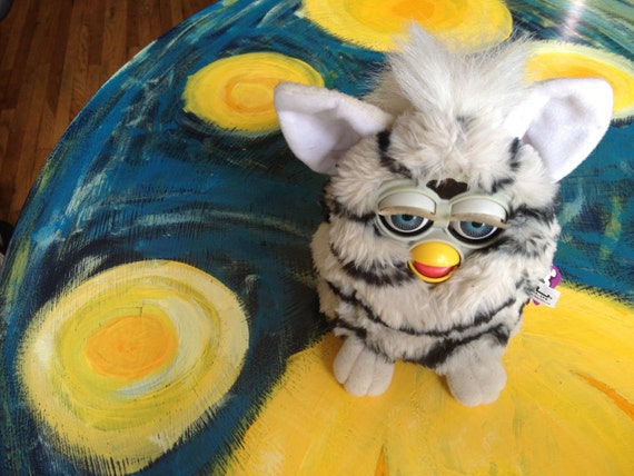 white and black furby