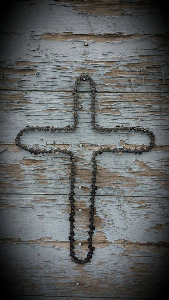Recycled Chain Saw Chain Cross