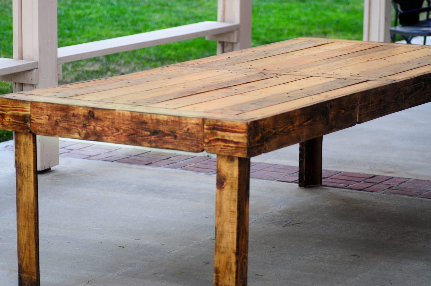 Reclaimed Wood Outdoor Patio Table by BreakingandRemaking on Etsy