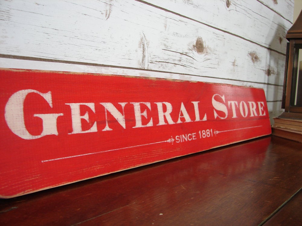  Vintage  Inspired Wood General  Store  Sign 