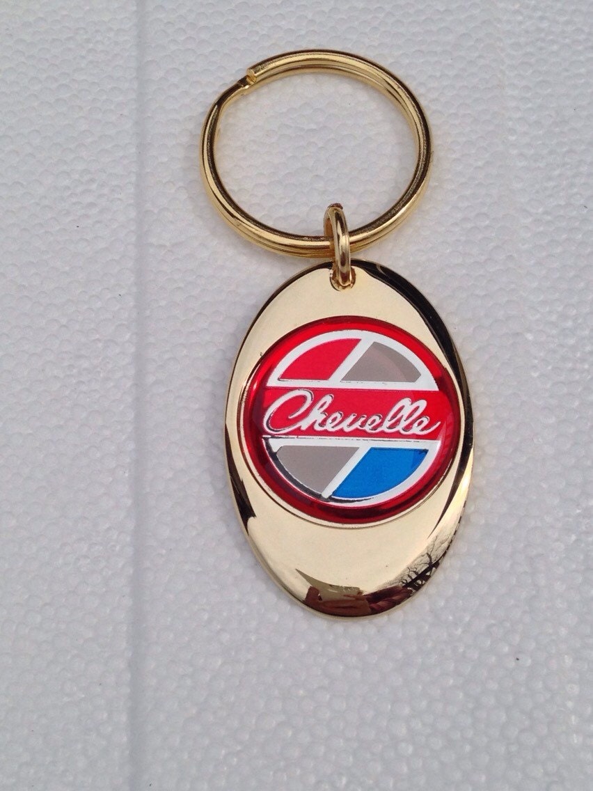 Chevelle Keychain Solid Brass Gold Plated Chevrolet Key Chain