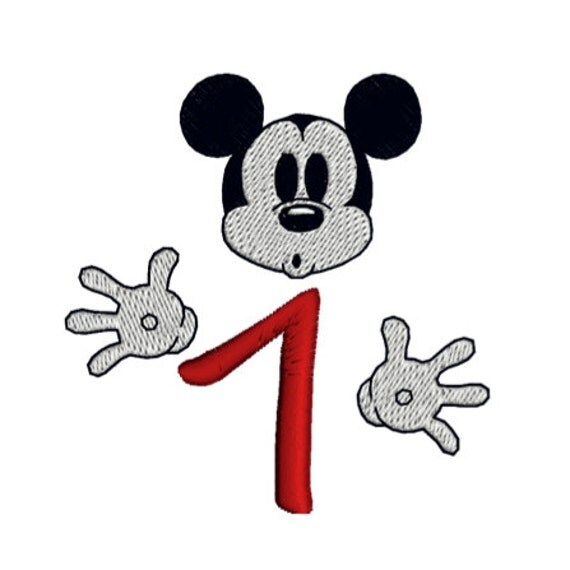mickey mouse number 1 disney birthday numbers by stitcherycomplete