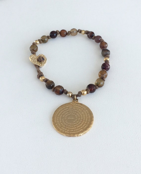 Our father prayer gold filled bracelet in Spanish. by Jadorelli