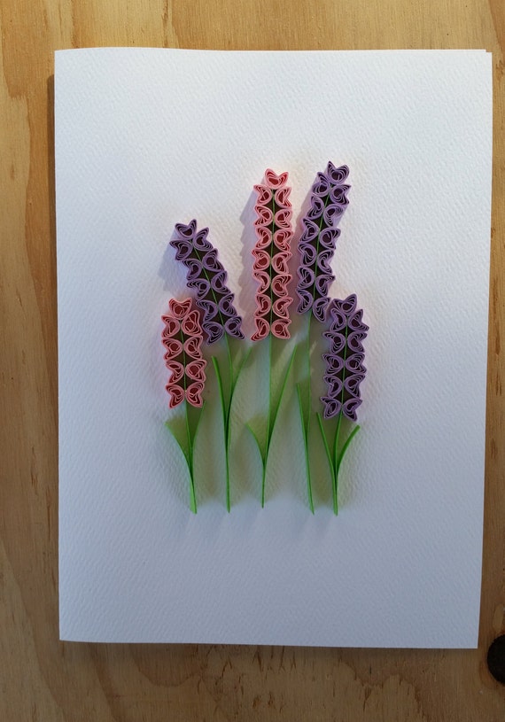 Paper Quilled Hyacinth Flowers Card 5x7