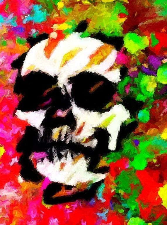 Acrylic painting on canvas abstract Skull painting on canvas small