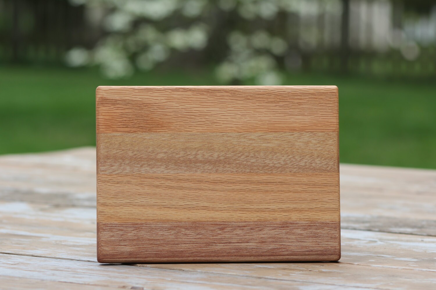 Solid Red Oak/Mahogany Reclaimed Wooden Cutting Board and