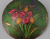 Floral Pin on Green Background Floral Pin on Green Background