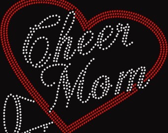 Rhinestone Personalized Cheer Mom Shirt