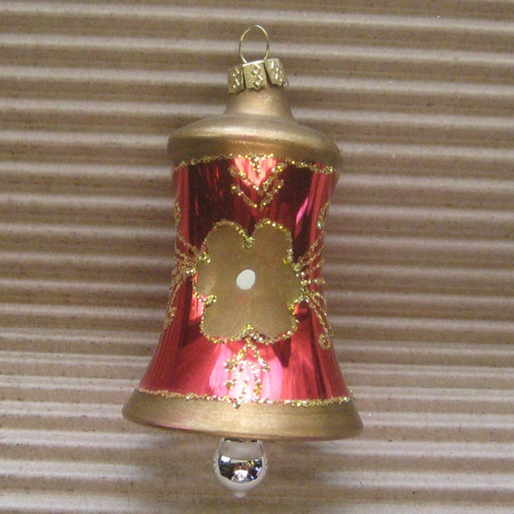vintage christmas ornament bell hand blown glass by vintage christmas ornament bell hand blown glass by