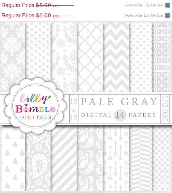 50% off Elegant gray and white digital papers for wedding invitations, designs, Damask, arrows, paisley Neutral download Il_570xn