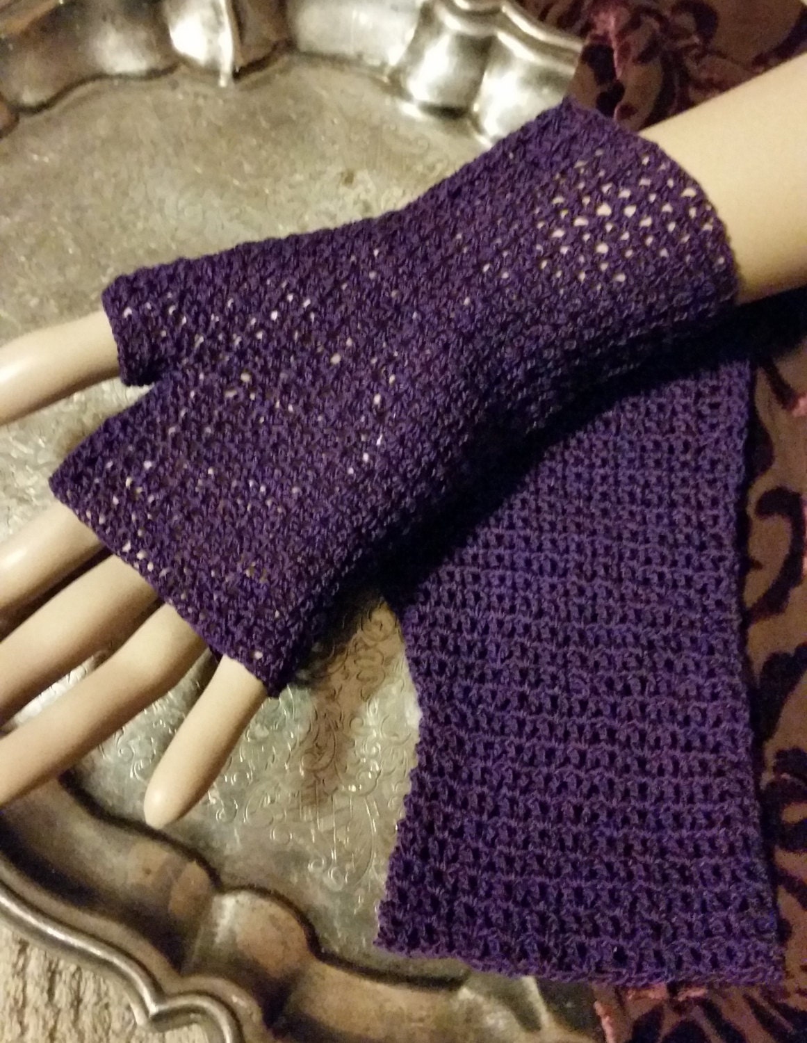 Victorian Crochet Fingerless Gloves Goth By Scarletrabbit On Etsy