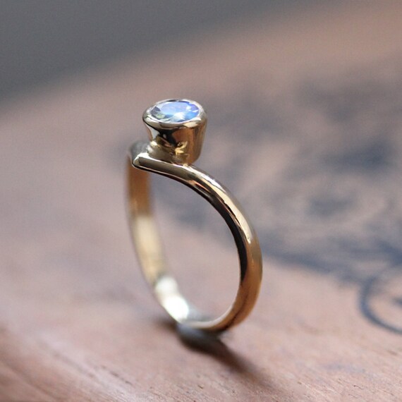 Moonstone wedding ring set rainbow moonstone engagement ring