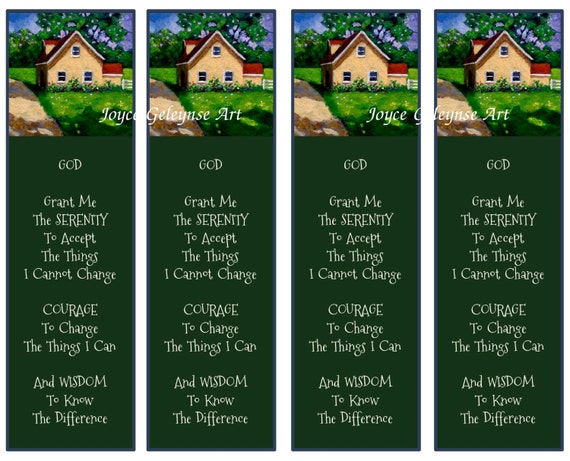 items similar to printable bookmarks serenity prayer country cottage