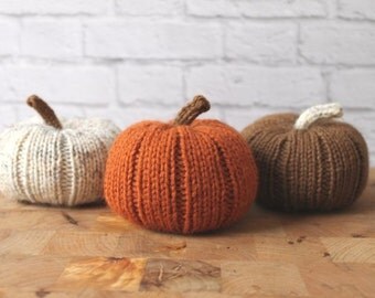 Fall Decor, Stuffed Pumpkins, Knit Pumpkins, Halloween, Thanksgiving Decor, Pumpkin Decor, Thanksgiving Table Decor, Rustic Thanksgiving