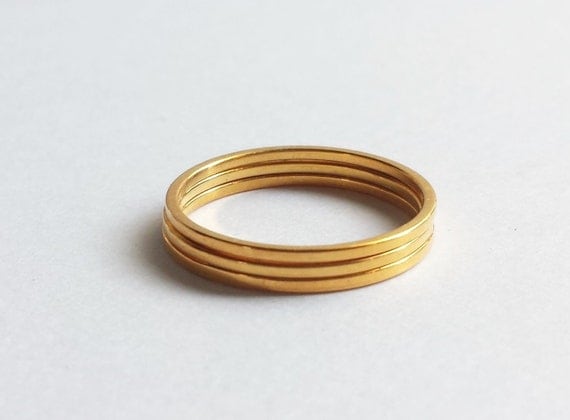 Solid 18K Gold Minimalist Stacking Rings. Custom Made to Order Stacking Rings.