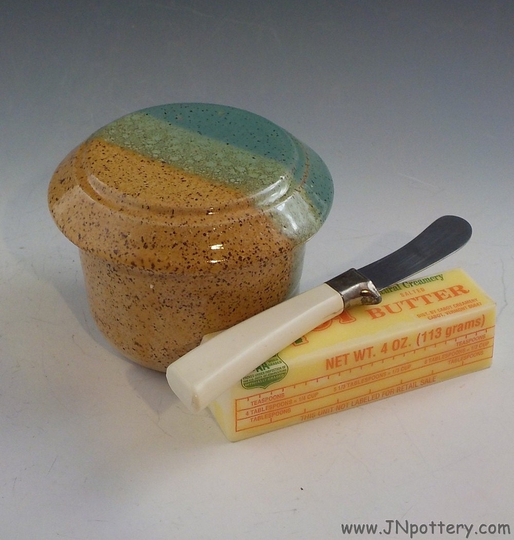 Wheel Thrown Ceramic Butter Keeper Stoneware Butter by JNpottery