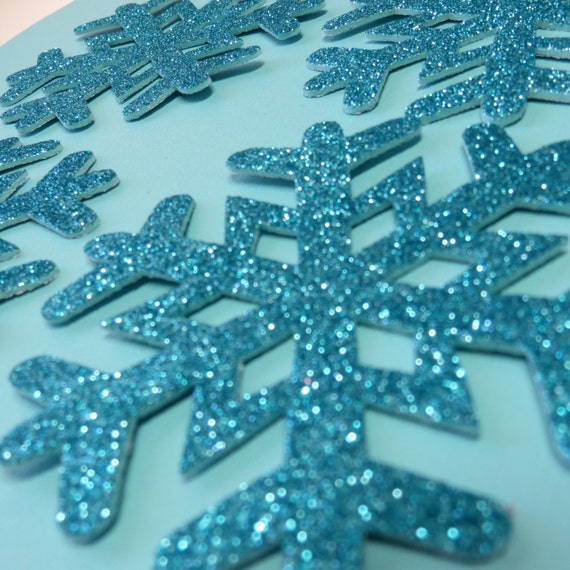 Set Of 4 Glitter Foam Snowflakes By Blissfulbanners On Etsy 5872