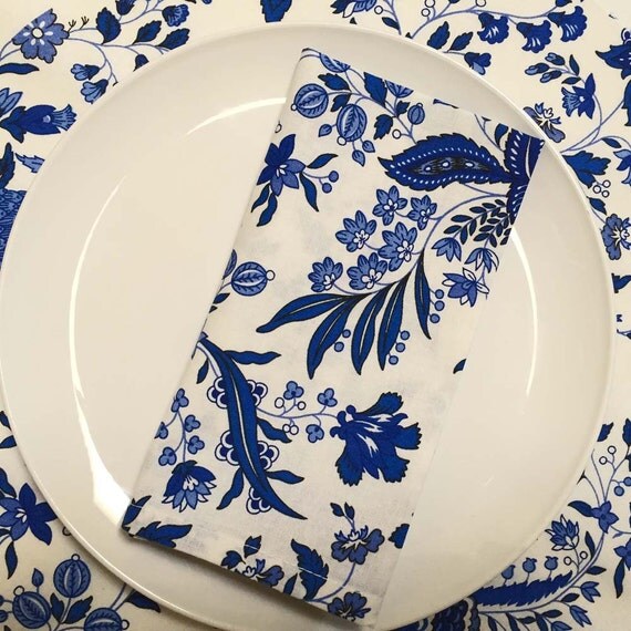 Blue and White Napkins French Country Napkins