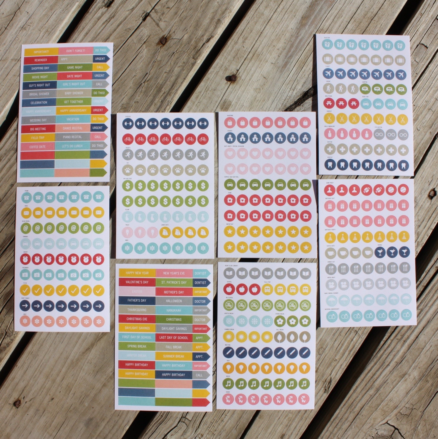 Calendar Stickers 8 Sheets READY TO SHIP by EYCStudio on Etsy