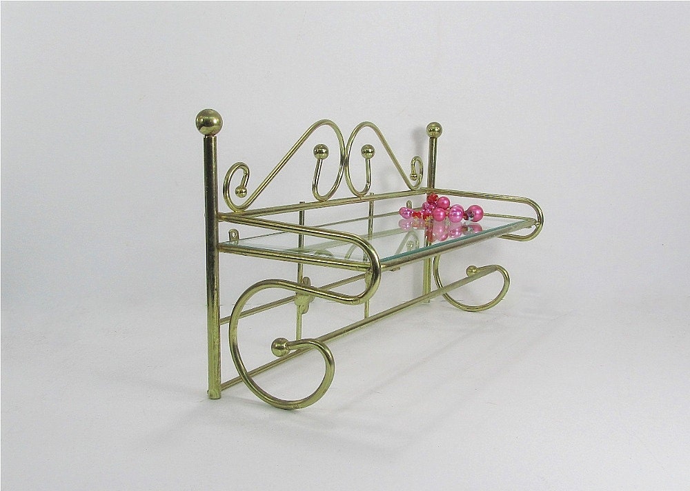 Vintage Wall Shelf Hanging Shelf Bathroom Shelf Kitchen Shelf Metal and