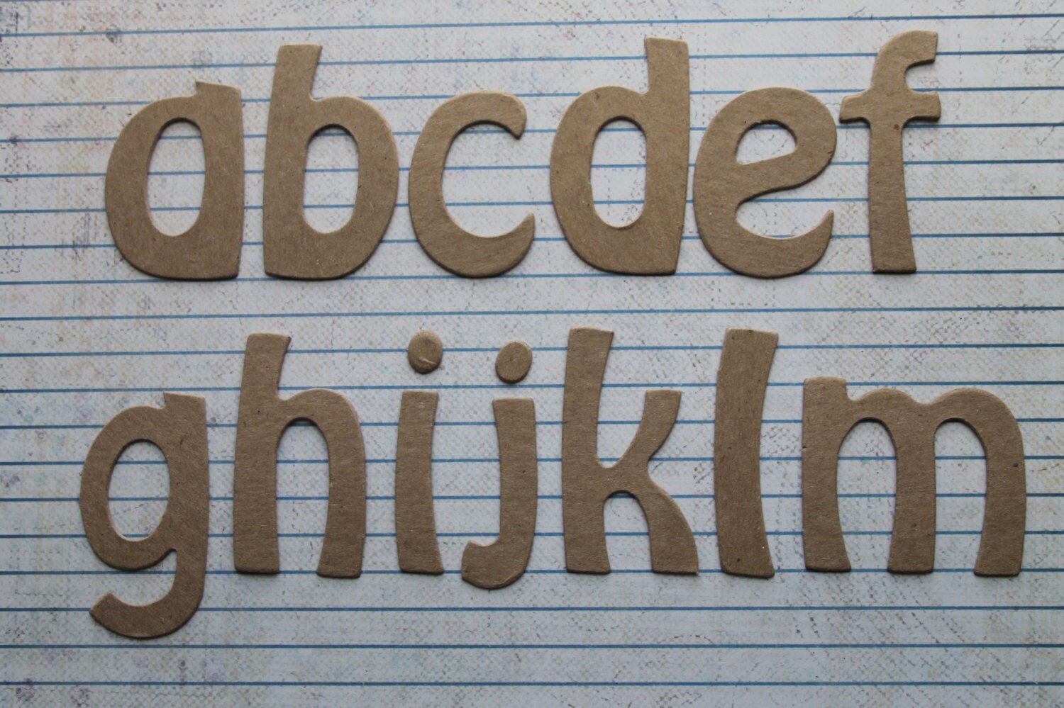 Curve lowercase bare chipboard alphabet set 2 of each letter