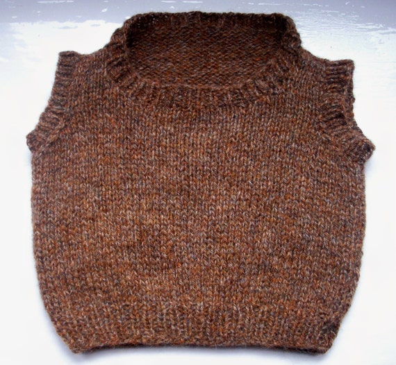 Boys' Harris Tweed vest top, toddler tank top, preschooler, slipover, wool yarn knitted by SpinningStreak