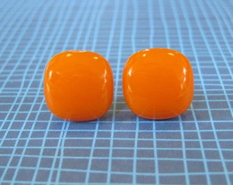 Orange Earrings, Post Earings, Orange Jewelry, Halloween, Hypoallergenic Jewelry - Pumpkin - 1922 -5