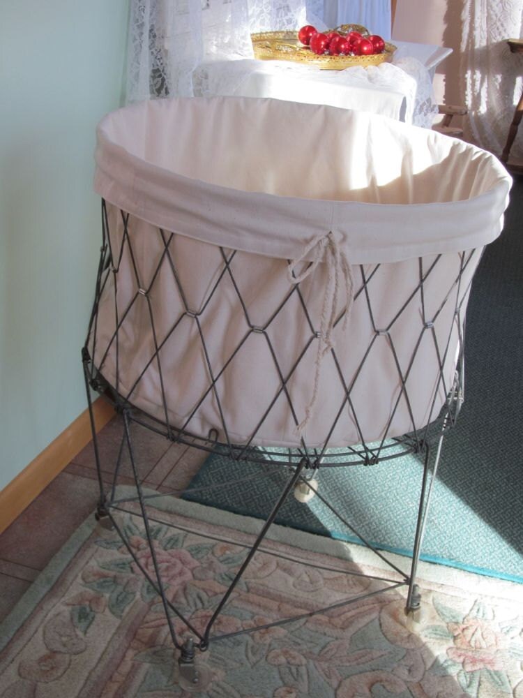 French Laundry Wire Hamper Liner Natural Twill Smooth