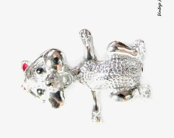 Vintage Silver Chipmunk Pin, Squirrel Brooch