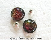 Glass Stud Earrings –Fused Dichroic Glass Jewelry - Hawaii Handmade Jewelry - Fashion Jewelry Glass Stud Earrings –Fused Dichroic Glass Jewelry - Hawaii Handmade Jewelry - Fashion Jewelry