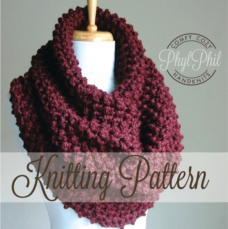 KNITTING PATTERN Oversized Cowl Easy Beginner Pattern PDF