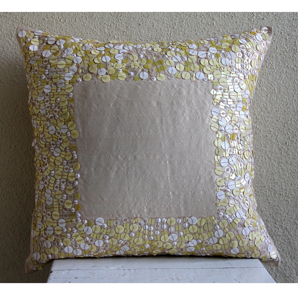 Yellow Pillows Cover 16x16 Silk Throw Pillows