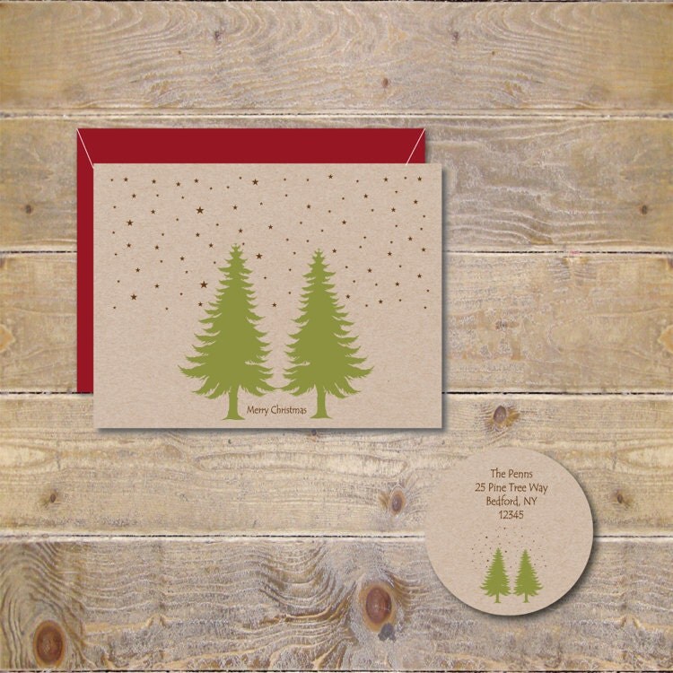 Christmas Card Set . Holiday Cards . by SweetBellaStationery