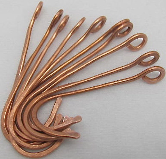 Copper Kitchen Hooks. Copper J Pot Hooks set of