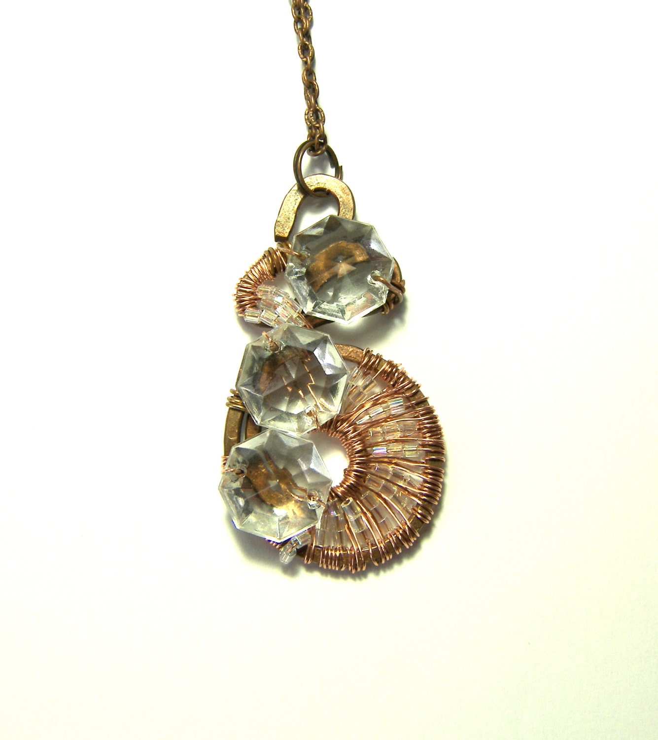 Crystal Spiral Pendant, Metaphysical Pendant, Spiritual Jewelry, Hippie ...