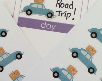 21 Vacation Road Trip Stickers, Plum Paper Stickers, Fits Erin Condren Planner, Stickers, Vacation Stickers
