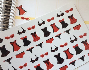 Planner Stickers Lingerie Stickers Fits Erin Condren Planner